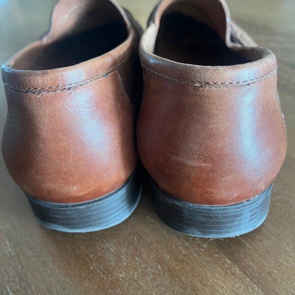 Giorgio Brutini Men’s Brown Leather Weaved Tassel Loafers Size 11 D Made Brazil - Picture 6 of 9